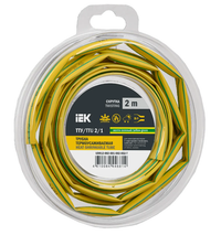 Трубка термоусадочная ТТУ нг-LS 2/1 желто-зеленая (2м/упак) IEK (IEK) UDR12-002-001-002-K52-T