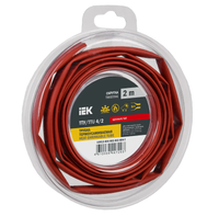 Трубка термоусадочная ТТУ нг-LS 4/2 красная (2м/упак) IEK (IEK) UDR12-004-002-002-K04-T