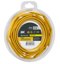 Трубка термоусадочная ТТУ нг-LS 4/2 желтая (2м/упак) IEK (IEK) UDR12-004-002-002-K05-T