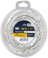 Трубка термоусадочная ТТУ нг-LS 5/2,5 белая (2м/упак) IEK (IEK) UDR12-005-D25-002-K01-T