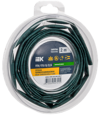 Трубка термоусадочная ТТУ нг-LS 5/2,5 зеленая (2м/упак) IEK (IEK) UDR12-005-D25-002-K06-T