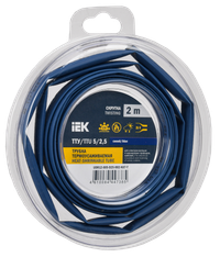 Трубка термоусадочная ТТУ нг-LS 5/2,5 синяя (2м/упак) IEK (IEK) UDR12-005-D25-002-K07-T