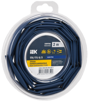 Трубка термоусадочная ТТУ нг-LS 6/3 синяя (2м/упак) IEK (IEK) UDR12-006-003-002-K07-T