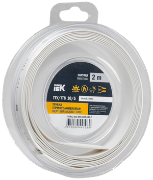 Трубка термоусадочная ТТУ нг-LS 10/5 белая (2м/упак) IEK (IEK) UDR12-010-005-002-K01-T