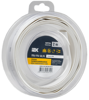 Трубка термоусадочная ТТУ нг-LS 12/6 белая (2м/упак) IEK (IEK) UDR12-012-006-002-K01-T