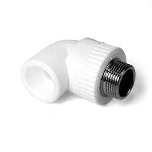Угольник 25x1/2' НР комбинированный, полипропиленовый, белый (PRO AQUA) PA27012P