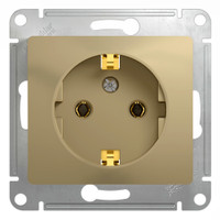 GLOSSA Розетка с заземлением в рамку титан (Systeme Electric) GSL000443