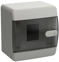 Корпус пластиковый навесной на 4 модуля ЩРН-П-4 IP41 UNION Compact черная прозрачная дверь (IEK) UIC-KP12-N-04-41-K01