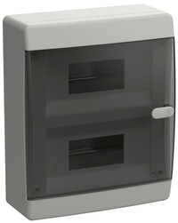 Корпус пластиковый навесной на 18 модулей ЩРН-П-18 IP41 UNION Compact черная прозрачная дверь (IEK) UIC-KP12-N-18-41-K01