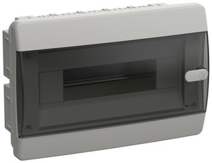 Корпус пластиковый встраиваемый на 12 модулей ЩРВ-П-12 IP41 UNION Compact черная прозрачная дверь (IEK) UIC-KP12-V-12-41-K01