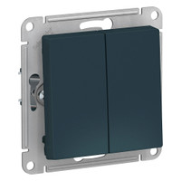 Выключатель двухклавишный ATLASDESIGN схема 5 10АХ механизм изумруд (Systeme Electric) ATN000851