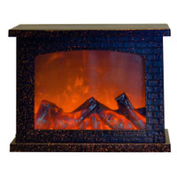 Фонарь светодиодный Камин на батарейках 3АА (не в/к) ULD-L2821-005/DNB/RED BROWN FIREPLACE 28х21см 5 светодиодов Эффект пламени Корпус коричневый (Uniel) UL-00007291