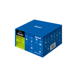 Занавес светодиодный фигурный Звёздочки-1 5,5х 0,5м 56 подвесов 196 светодиодов Белый и синий свет Провод прозрачный ULD-E5505-196/DTK WHITE-BLUE IP20 STARS-1 (Uniel) UL-00001410