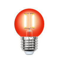 Лампа светодиодная декоративная цветная LED 5вт 200-250В шар 350Лм Е27 КРАСНЫЙ Air color (Uniel) UL-00002986