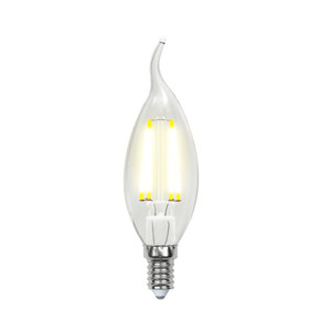 LED-CW35-7,5W/NW/E14/CL GLA01TR Лампа светодиодная. Форма ''свеча на ветру'', прозрачная. Серия Air. Белый свет (4000K). Картон. ТМ (Uniel) LEDCW357,5WNWE14CLGLA01TR