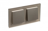 Рамка двухпостовая ATLASDESIGN NATURE, СТЕКЛО ШАМПАНЬ (Systeme Electric) ATN320502