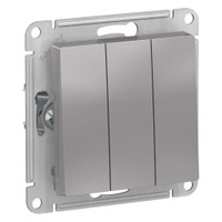 Выключатель трехклавишный ATLASDESIGN схема 1+1+1 10АХ механизм алюминий (Systeme Electric) ATN000331