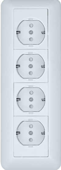 Розетка ОУ С ЗК 4 Я монтажная плата белая (Systeme Electric) RA16-411M-BI