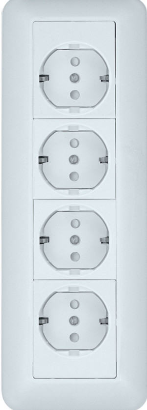Розетка ОУ С ЗК 4 Я монтажная плата белая (Systeme Electric) RA16-411M-BI