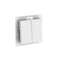 ATLASDESIGN AQUA 2-клавишный ВЫКЛЮЧАТЕЛЬ IP44, с  х.5, 10АХ, быстрозажимные клеммы, БЕЛЫЙ (Systeme Electric) ATN440151S