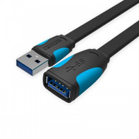Кабель удлинитель USB 3.0 AM на AF, плоский, 3 м. (Vention) VAS-A13-B300