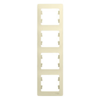 GLOSSA Рамка 4 поста вертикальная бежевая (Systeme Electric) GSL000208