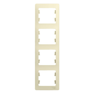 GLOSSA Рамка 4 поста вертикальная бежевая (Systeme Electric) GSL000208