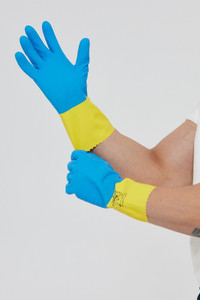 Перчатки латексные с хлопковым напылением VE330, размер 8 (Delta Plus) VE330BJ08