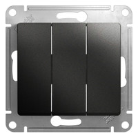 GLOSSA Выключатель трехклавишный сх.3 антрацит в рамку (Systeme Electric) GSL000731