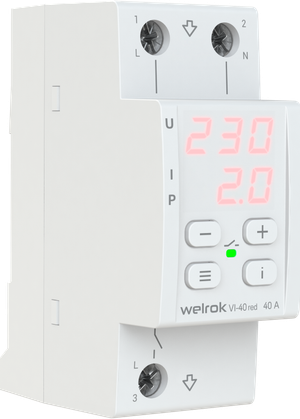Реле напряжения c контролем тока Welrok VI-40 red (WELROK)