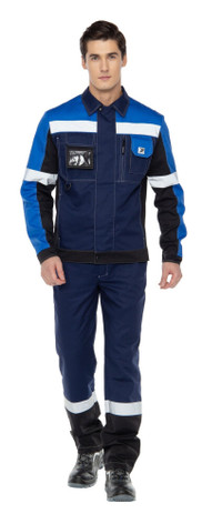 Костюм Виват NEW брючный, цвет синий с черной и васильковой отделкой, р. 112-116/170-176 (Авангард) 171868