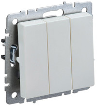 BRITE Выключатель трехклавишный 10А ВС10-3-0-БрЖ жемчуг (IEK) BR-V30-0-10-K36