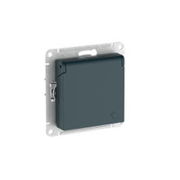 ATLASDESIGN РОЗЕТКА с заземлением со шторкой с крышкой, 16А, IP20, быстрозажимные клеммы, ИЗУМРУД (Systeme Electric) ATN000846S