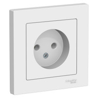 Розетка ATLASDESIGN без заземления 16А в сборе белый (Systeme Electric) ATN000140