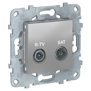 Розетка UNICA NEW R-TV/SAT одиночная алюминий (Schneider Electric) NU545430