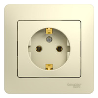 GLOSSA Розетка с заземлением в сборе бежевая (Systeme Electric) GSL000242