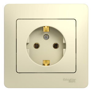 GLOSSA Розетка с заземлением в сборе бежевая (Systeme Electric) GSL000242