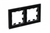 Рамка двухпостовая ATLASDESIGN NATURE, СТЕКЛО ЧЕРНЫЙ (Systeme Electric) ATN321002