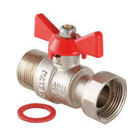 Кран шаровой с накидной гайкой 1' ВН ручка бабочка (VALTEC) VT.260.N.0606