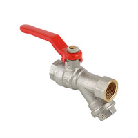 Кран шаровой 1/2' ВВ со встроенным фильтром длинная ручка (VALTEC) VT.292.N.04