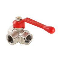 Кран шаровой трехходовой 1/2' ВВ тип L (VALTEC) VT.360.N.04