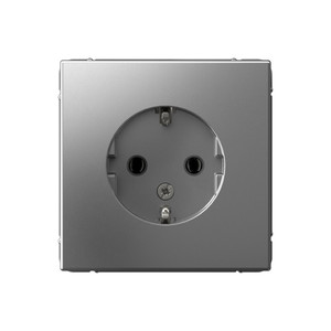 ARTGALLERY розетка с заземлением, 16А, механизм, сталь (Systeme Electric) GAL000943