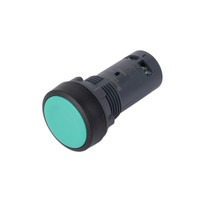 Кнопка SB7 моноблочная 22мм зеленая с возвратом, пластик, 1НО+1НЗ, IP65 (Systeme Electric) SB7NA35
