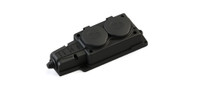 Колодка 2х розетка двойная 2К+З каучуковая        16А/250В IP44 Чёрная MultiSet (Systeme Electric) MST4102BK