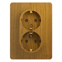 GLOSSA Розетка двойная с заземлением в сборе дуб (Systeme Electric) GSL000524