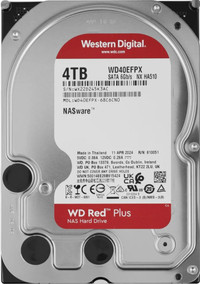Жесткий диск 4TB Red Plus 3.5'', SATAIII, 5400 об/мин, 256 МБ (Western Digital) WD40EFPX