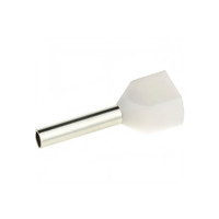 Наконечник-гильза двойная с изолир.фланцем 0,5 кв.мм белый (НШВИ2) (DKC) IFD2-0.5-8WT