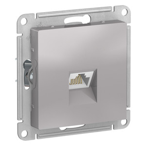 Розетка ATLASDESIGN компьютерная RJ45 механизм алюминий (Systeme Electric) ATN000383