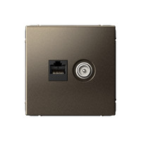 ARTGALLERY розетка двойная ТВ + компьютерная RJ45, кат. 5Е, мокко (Systeme Electric) GAL000689