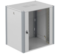 Шкаф телекоммуникационный настенный 19' 12U дверь стекло IP20. 600x450x585mm(ШхГхВ) цвет серый(RAL 7035/RAL7000) (SYSMATRIX) WP 6412.710